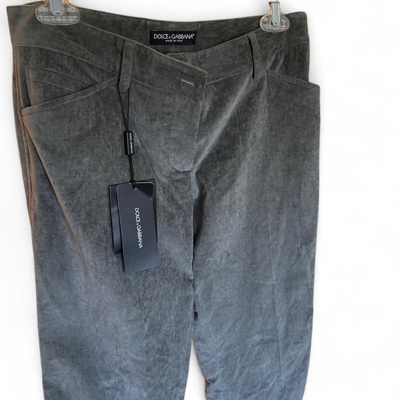 DOLCE & GABBANA Fuwan Velvet Soft Cotton Pocketless Back Trouser Pants - Picture 1 of 8